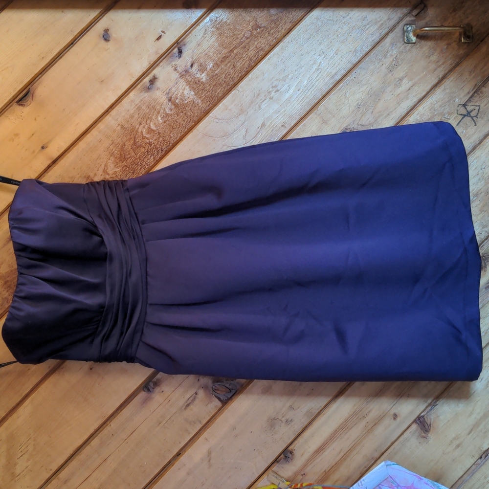 Alfred Angelo dress dark purple strapless with sizeable pockets sz 6